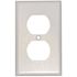 Leviton 1-Gang White Duplex Outlet/Receptacle Plastic Standard Wall Plate (1-Pack) 88003-W