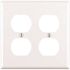 Leviton 2-Gang White Duplex Outlet/Receptacle Plastic Standard Wall Plate (1-Pack) 88016-W