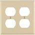 Leviton 2-Gang Ivory Duplex Outlet/Receptacle Plastic Standard Wall Plate (1-Pack) 86016-I