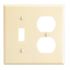 Leviton 2-Gang White 1-Toggle / 1-Duplex Outlet/Receptacle Plastic Standard Wall Plate (1-Pack) 88005-W