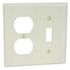 Leviton 2-Gang White 1-Toggle / 1-Duplex Outlet/Receptacle Plastic Standard Wall Plate (1-Pack) 88005-W