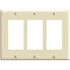Leviton 3-Gang Ivory Duplex Outlet/Receptacle Plastic Standard Wall Plate (1-Pack) 80411-I