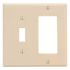 Leviton 2-Gang Ivory 1-Toggle / 1-Decora/Rocker Plastic Standard Wall Plate (1-Pack) 80405-I