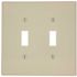 Leviton 2-Gang Ivory Toggle Plastic Midway/Midsize Wall Plate (1-Pack) 80509-I
