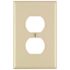 Leviton 1-Gang Ivory Duplex Outlet/Receptacle Plastic Midway/Midsize Wall Plate (1-Pack) 80503-I