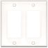 Leviton 2-Gang White Decora/Rocker Plastic Midway/Midsize Wall Plate (1-Pack) 80609-W