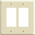 Leviton 2-Gang Ivory Decora/Rocker Plastic Midway/Midsize Wall Plate (1-Pack) 80609-I