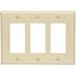 Leviton 3-Gang Ivory Decora/Rocker Plastic Midway/Midsize Wall Plate (1-Pack) 80611-I