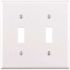 Leviton 2-Gang White Toggle Plastic Standard Wall Plate (1-Pack) 88009-W