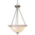 Monument 3-Light Brushed Nickel Pendant with Alabaster Swirl Glass