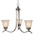 Monument 3-Light Brushed Nickel Chandelier with Frosted Glass