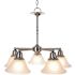 Monument 5-Light Brushed Nickel Chandelier with Frosted Glass