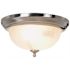 Monument 2-Light Brushed Nickel Flush Mount with Frosted Glass
