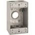 BELL N3R Aluminum Gray 1-Gang Weatherproof Electrical Box, Four Outlets at 3/4 in., with 2 Closure Plugs