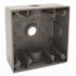 BELL N3R Aluminum Gray 2-Gang Weatherproof Outdoor Electrical Box, 3 Outlets at 1/2-in., With 2 Closure Plugs