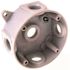 BELL N3R Aluminum White Round Weatherproof Outdoor Electrical Box, 5 Outlets at 1/2-in., With 4 Closure Plugs