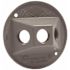 BELL N3R Aluminum Gray Round Weatherproof Cluster Cover Plate, Three 1/2-in. Threaded Outlets for Lamp Holders