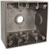 BELL N3R Aluminum Gray 2-Gang Weatherproof Outdoor Electrical Box, 7 Outlets at 1/2-in., With 2 Closure Plugs