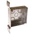 RACO 4 in. Square Box Welded 1-1/2 in. Deep with Nine 1/2 in. KO's and Five TKO's, FS, Flush Bracket