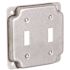RACO 4 in. W Steel Metallic 2-Gang Exposed Work Square Cover for 2 Toggle Switches, 1-Pack