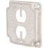 RACO 4 in. W Steel Metallic 1-Gang Exposed Work Square Cover for 1 Duplex Outlet, 1-Pack