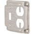 RACO 4 in. W Steel Metallic 2-Gang Exposed Work Square Cover for 1 Toggle Switch and 1 Duplex Outlet, 1-Pack