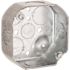 RACO 4 in. W x 1-1/2 in. D Steel Metallic Drawn Octagon Box with Four 1/2 in. and Four 3/4 in. KO's, Raised Ground, 1-Pack