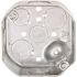 RACO 4 in. W x 1-1/2 in. D Steel Metallic Drawn Octagon Box with Four 1/2 in. and Four 3/4 in. KO's, Raised Ground, 1-Pack
