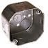 RACO 4 in. W x 2-1/8 in. D Steel Gray Drawn Octagon Box with Five 1/2 in. and Four 3/4 in. KO's, 1-Pack
