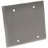 BELL N3R Blank Aluminum Gray 2-Gang Weatherproof Wall Outlet Cover Plate for Outdoor Electrical Box