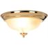 Monument 2-Light Polished Brass Flushmount with Frosted Ribbed Swirl Glass