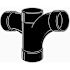 NIBCO 2 in. x 1-1/2 in. x 1-1/2 in. x 1-1/2 in. ABS DWV All Hub Double Fixture Sanitary Tee