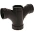 NIBCO 2 in. x 1-1/2 in. x 1-1/2 in. x 1-1/2 in. ABS DWV All Hub Double Fixture Sanitary Tee