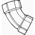 NIBCO 1-1/2 in. ABS DWV 45-Degree Hub x Hub Elbow
