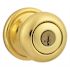 Kwikset Hancock Polished Brass Entry Door Knob Featuring SmartKey Security