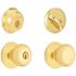 Schlage Plymouth Bright Brass Single Cylinder Deadbolt and Keyed Entry Door Knob Combo Pack