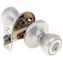 Kwikset Tylo Satin Chrome Keyed Entry Door Knob in Featuring SmartKey Security