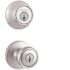 Kwikset Tylo Satin Chrome Single Cylinder Door Knob Combo Pack Featuring SmartKey Security