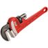 10 in. Straight Pipe Wrench for Heavy-Duty Plumbing, Sturdy Plumbing Pipe Tool with Self Cleaning Threads and Hook Jaws