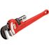14 in. Straight Pipe Wrench for Heavy-Duty Plumbing, Sturdy Plumbing Pipe Tool with Self Cleaning Threads and Hook Jaws