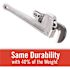RIDGID 14 in. Aluminum Straight Pipe Wrench for Plumbing, Sturdy Plumbing Pipe Tool with Self Cleaning Threads and Hook Jaws