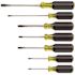 Klein Tools Screwdriver Set, Slotted and Phillips with Non-Slip Cushion-Grip Handles and Tip-Ident, 7-Piece