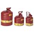 Justrite Mfg TYPE 1 RED STEEL SAFETY CAN FOR FLAMMABLES 5 GALLON