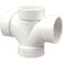 NIBCO 2 in. x 2 in. x 1-1/2 in. x 1-1/2 in. PVC DWV All Hub Double Sanitary Tee