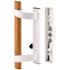 Anvil Mark Patio door Mortise Style handle, Black Diecast with wood handle.