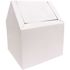 9 in. White Sanitary Napkin Floor Receptacle Double Entry Swing Top Metal