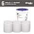 WYPALL Prep Wipers for the WetTask Wiping System for Solvents (6 Rolls/Case, 60 Sheets/Roll, Bucket Included)