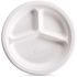 Chinet Vestry 10.25 in. 3-Compartment White Paper Plate (125 per Pack)