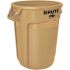 Rubbermaid Commercial Products Brute 32 Gal. Yellow Open Top Round Trash Can