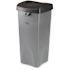 Rubbermaid Commercial Products Untouchable 23 Gal. Black Square Trash Can Swing Top Lid